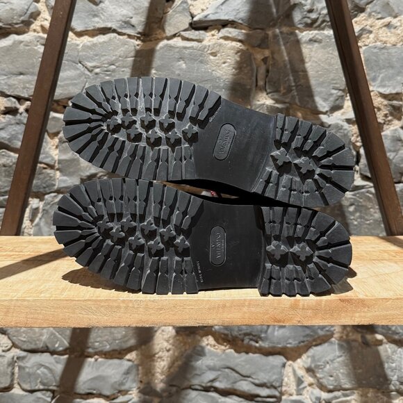 Valentino Black Suede Shearling Lined Winter Hiking Boots - Picture 6 of 13